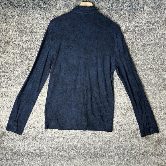 John Varvatos USA Shirt Mens Medium Blue Button Front Long Sleeve Cotton Viscose - Picture 6 of 6